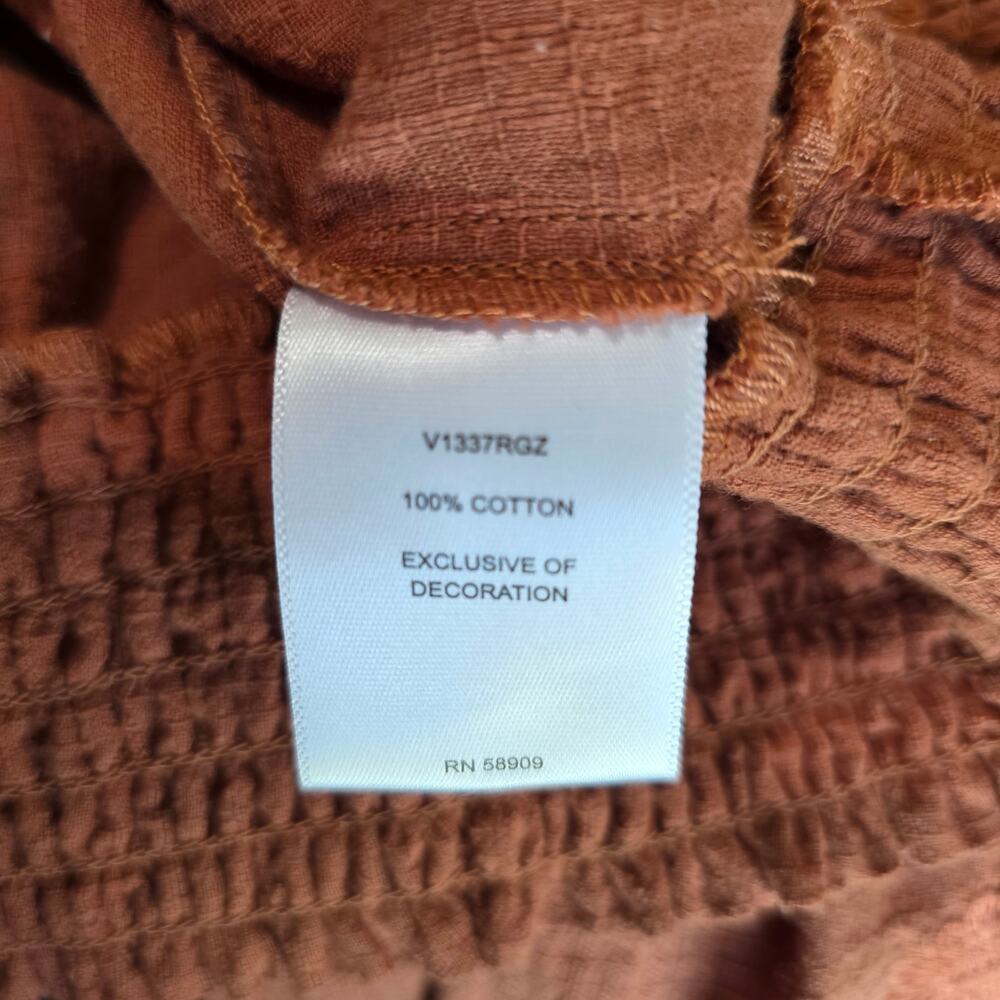 Chelsea & Violet Embroidered Off Shoulder Top Rust Size L NWT - Picture 6 of 7